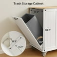thumbnail image 7 of Noelse Large Kitchen Island Cart with Trash Can Storage, Rolling Kitchen Island on Wheels with Drop Leaf, White, 7 of 7
