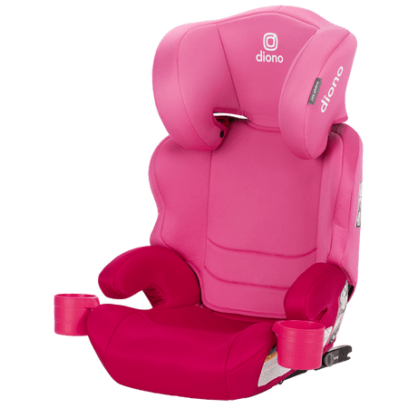 Diono Everett NXT Latch Slim Fit Lightweight Booster Car Seat, Pink Cotton Candy