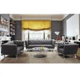 thumbnail image 3 of Armen Living Odyssey LoveSeat in Brushed Steel Finish with Vintage Black and Silver Nail Heads, 3 of 6