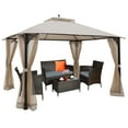 thumbnail image 3 of Topbuy 12'x 10'Octagonal Tent Outdoor Gazebo Canopy Shelter with Mosquito Netting Beige & Tan, 3 of 5