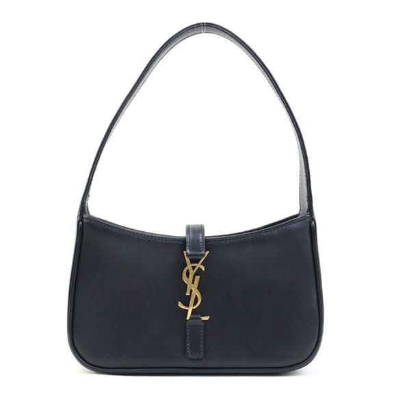Pre-Owned Saint Laurent Le 5 A 7 Handbag in Black and Gold Leather, Women's, 710318... (Good)