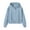 Blue, variant on Women'S Fall 350G Short Hooded Zip Up Sweatshirt Oversized Casual Pullover Crop Top Streetwear Style Print Ready