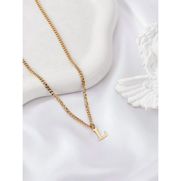 1 Set Gold Dainty Alphabet Pendant Necklace Capital Letter Pendant Necklaces for Women Gifts diy Letter P