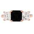 thumbnail image 7 of Three-Stone Engagement Ring for Women - 4ct Natural Onyx in 14K Rose Gold Promise Ring, 7 of 7