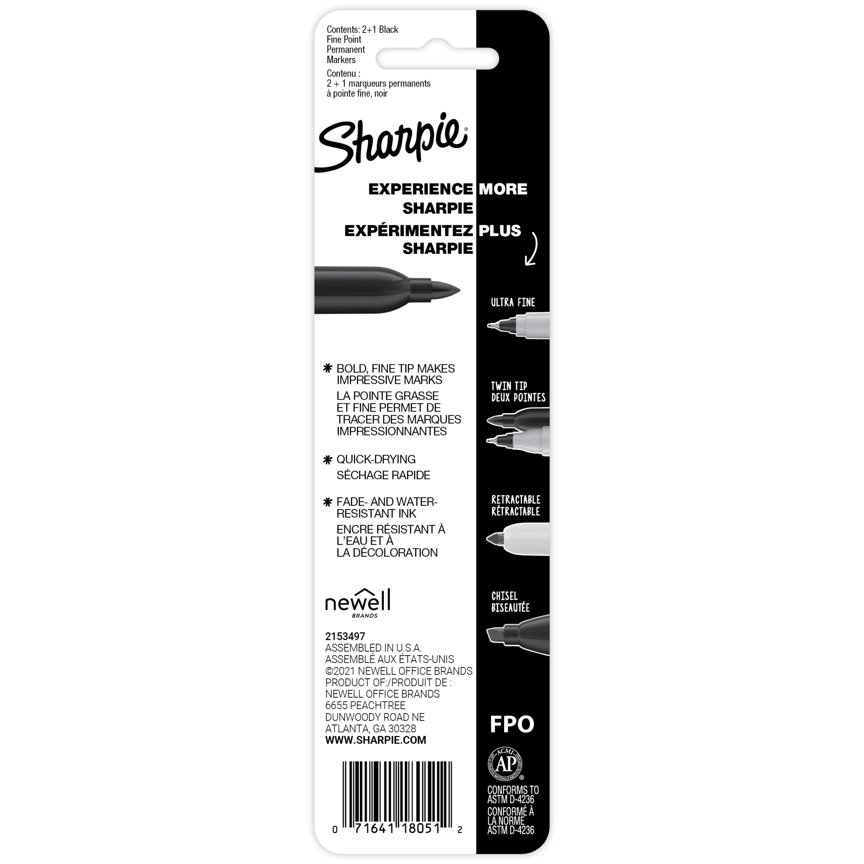 Sharpie Fine Point Permanent Marker, Black (2-Pack) 2003567 - The Home Depot