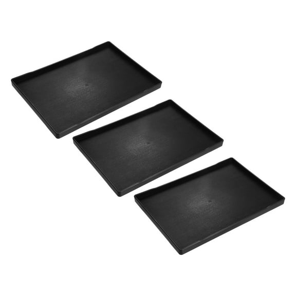 Uxcell 9" x 13" Small Black Mini Tray Plastic Rectangular Wooden Serving Trays Black 3Pack