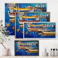 thumbnail image 4 of Designart 'Boats Near Coastal Town Resting On The Water II' Nautical & Coastal Framed Canvas Wall Art Print, 4 of 5