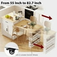 thumbnail image 2 of 82.7 inch Kitchen Island with Extendable Dining Table for 4-6 Seating, Two-tone Kitchen Island Table with Double-sized Storage, Power Outlet, 2 Drawers, 2 Side Open Shelves, White, 2 of 7