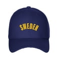 thumbnail image 2 of Daxton International World Countries Baseball Hat Cap Arch Letters, Sweden Navy Gold, 2 of 4
