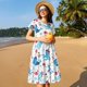 thumbnail image 4 of Balery Cute Shark Vestidos sueltos de manga corta para mujer, vestidos de verano 2025, vestidos casuales de corte A con vuelo., 4 of 6