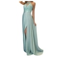 thumbnail image 2 of DHFJKG Women Lace Formal Dresses Floral Embroidery Sleeveless Self Tie Halter Dress Evening Ball Gown Split Maxi Dress Versatile Dresses, 2 of 4
