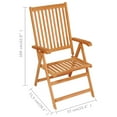 thumbnail image 2 of vidaXL 1/2/4/8x Solid Teak Wood Reclining Chairs with Cushions Multi Colors, 2 of 9