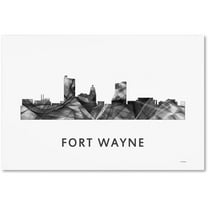 Trademark Fine Art 'Fort Wayne Indiana Skyline WB-BW' Canvas Art by Marlene Watson
