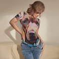 Rateoe Painted Flower Puppy Printed Women Rash Guard Short Sleeve,Tummy