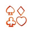 thumbnail image 1 of Playing Cards Cookie Cutter (Set) (3 Inch)- Fast Shipping - Sharp Edges - Exceptional Quality, 1 of 6