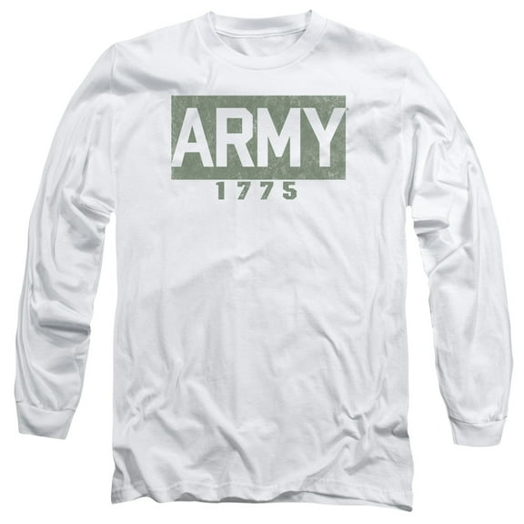 Army Block Long Sleeve T-Shirt Adult 18/1 White