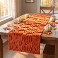 thumbnail image 4 of Cififendec Autumn Pumpkin Embroidered Plush Table Runner, 92"×13", 3D Textured Decorative Table Runner for Farmhouse Dining Table Harvest Gathering, 4 of 5