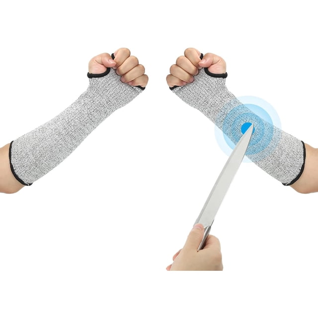 Cut Resistant Sleeve, Arm Safety Protectors Sleeves with Thumb Hole Level 5 Protection Forearm Guard