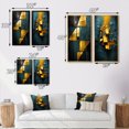thumbnail image 4 of Designart "Interlude in Yellow Abstract Expressionism in Teal" Abstract Painting Framed Wall Art Set Of 2 - Modern Gold Gallery Wall Frame Set For Home Decor, 4 of 6