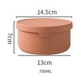 thumbnail image 2 of Fiambrera de silicona de grado alimenticio, contenedor de alimentos, almacenamiento portátil hermética a prueba de con tapa, caja Bento 700ml BLESIY Recipiente de silicona, 2 of 3