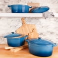 thumbnail image 2 of BergHOFF Neo 6pc Cast Iron Dutch Oven Cookware Set with Lids, Blue, 2 of 10