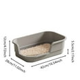 thumbnail image 4 of 2pcs Extra Large Cat Litter With High Sides Semi Enclosed Pet Toilet For Cats And Dogs Indoor Litter Tray Design Durable Pet Supplies Pet Others 16.5*11*4.4in, 4 of 5