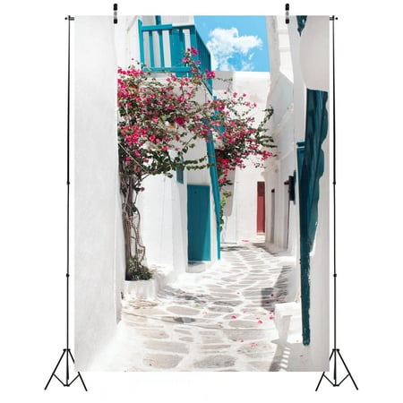 Image of CORFOTO 5x7ft Greece Street Backdrop Narrow Street