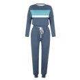 thumbnail image 4 of YUGYXL Lounge Sets for Women Sweatsuits Sets Two Piece Outfit Long Sleeve Pant Workout Athletic Tracksuits Navy S, 4 of 5