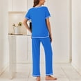 thumbnail image 3 of Naittoop Women's Pajama Sets Short Sleeve Pj Sets with Long Pants 2 Piece Lounge Sets Soft Summer Sleepwear, 3 of 4