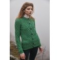 thumbnail image 3 of SAOL 100% Merino Wool Women's Aran Button Up Cable Knit Cardigan Sweater Irish Lumber Jacket with Pockets Made in Ireland, 3 of 7