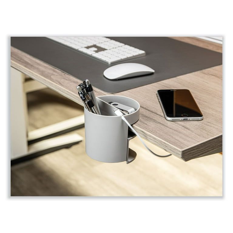 Standing Desk Small Desk Organizer, Two Sections, 3.85 x 3.85 x 3.54, Gray Standing Desk Small Desk Organizer, Two Sections, 3.85 x 3.85 x 3.54, Gray