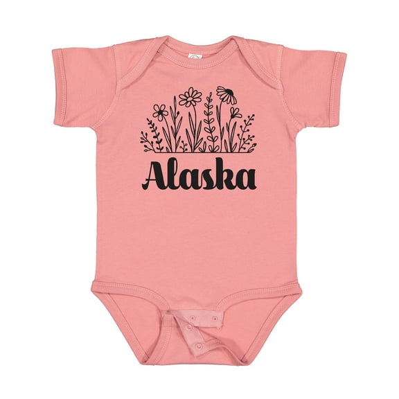 Inktastic Alaska Flowered Girls Baby Bodysuit