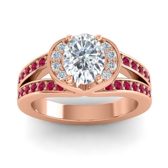 2.35 Carat Natural Diamond Red Ruby Gemstone Luxurious Wedding Ring for Ladies Solid 14K Rose Gold Size 7 by Diamond-Capitals