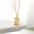 thumbnail image 4 of Gem Stone King 6.86 Cttw 18K Yellow Gold Plated Silver Octagon Checkerboard Yellow Citrine and White Moissanite Pendant Necklace for Women | With 18 inch Chain, 4 of 4