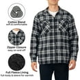 thumbnail image 2 of Alpine Swiss Mens Felix Fleece Lined Flannel Jacket Heavyweight Zip-Up Plaid Shirt Shacket Warm Winter Outerwear BKGY .XL, 2 of 7