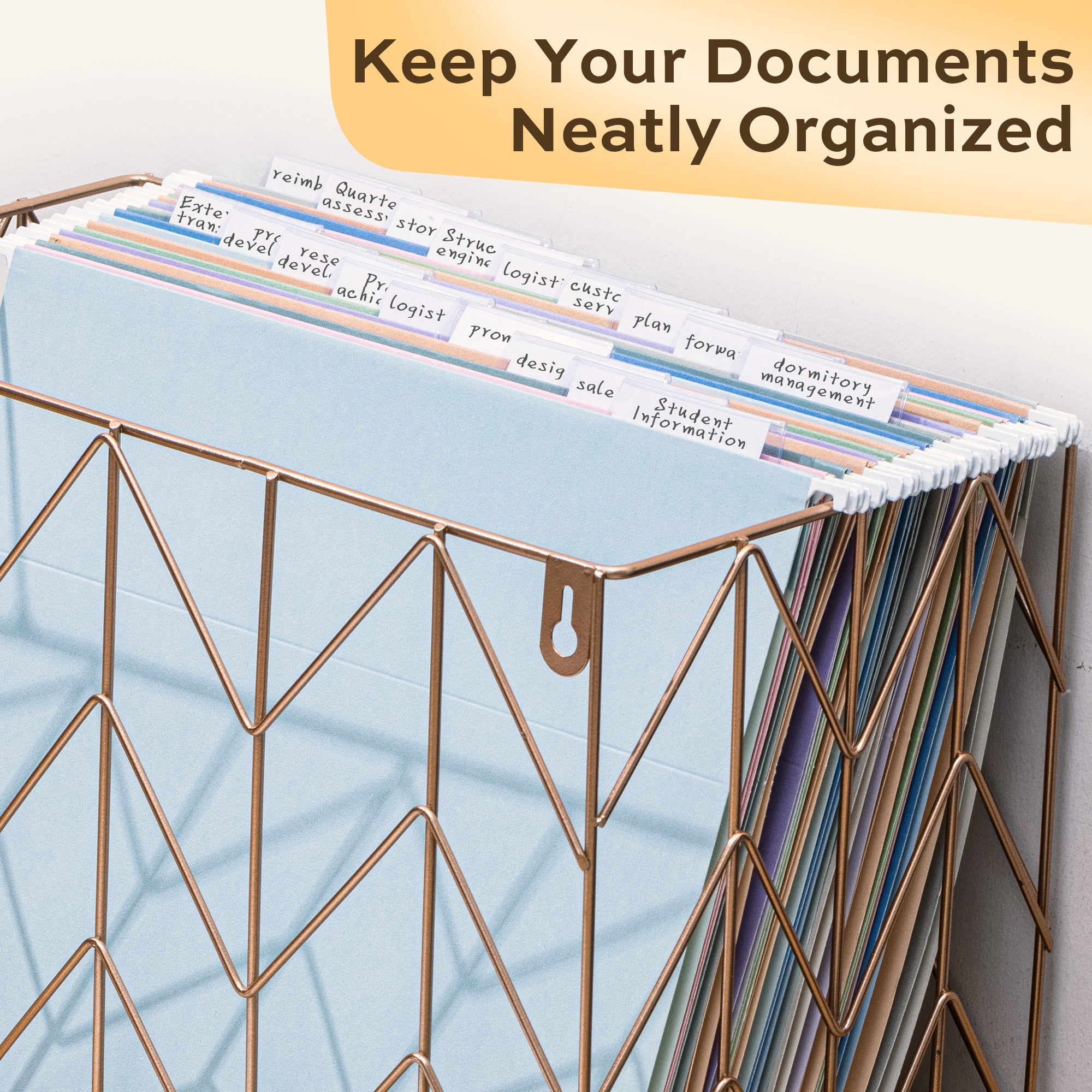 Deli 100 Pack Hanging File Folders, Letter Size, Assorted Colors with 1/5-Cut Adjustable Tab, Stay Organized for Your Home and Office