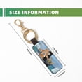 thumbnail image 3 of Wukai Two Brave Cats Are Floating On The Sea Iceberg Print Leather Car Keychain, Universal Key Fob Keychain, Leather Key Chain Holder for Men and Women,360 Degree Rotatable, 3 of 5