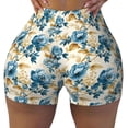 thumbnail image 2 of Sikiie Vintage Blue Flowers Workout Shorts Women Scrunch Butt Gym Shorts Seamless High Waist Tummy Control Yoga Biker Athletic Shorts-Small, 2 of 8