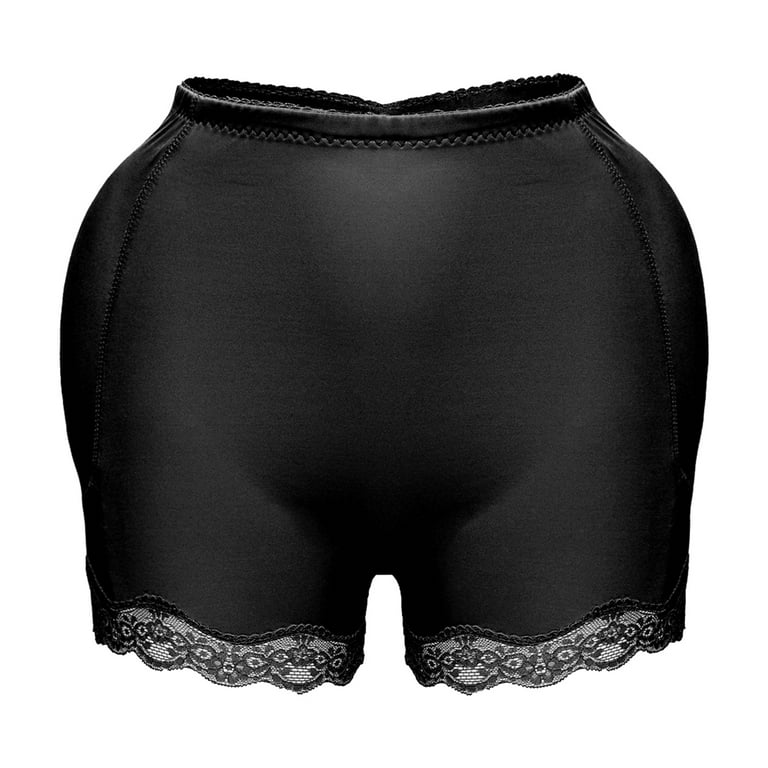Homgro Women's Plus Size Removable Butt Pads Lace Booty Lifting Hip Dip  Shapewear Shorts Thigh Butt Lifter Hip Enhancer Underwear Black 5X-Large 
