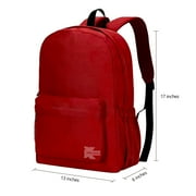 K-Cliffs Unisex Classic 18 Backpack Simple Student School Bag Lightweight Water Resistant Durable Daypack Red, Unisex