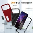 thumbnail image 6 of Allytechgroup Case Compatible with iPhone 17 Pro with Hidden Kickstand, [Military Grade Drop Protection] Soft TPU Hard PC Bumper Non-Slip Shockproof Full Protective Case, Red+Black, 6 of 8