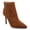 Rust, variant on Womens Leyna Stiletto Heel Pointed Toe Zipper Detail Comfort Dress Booties, Widths Available