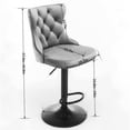 thumbnail image 4 of Foam Filled / Adjustable Height Velvet Barstools in American Style for Dining, 4 of 6