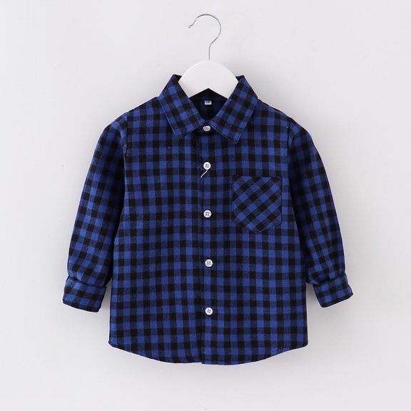 Toddler Christmas Gifts Juebong Toddler Shirt Jacket Plaid Long Sleeve Lapel Button Jacket Kids Boys Girls Shirts Coats Fall Tops,Blue,4-5 Years