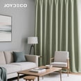 thumbnail image 3 of Cortinas Joydeco de terciopelo verde salvia con aislamiento térmico, 243 x 132 cm, 3 of 7