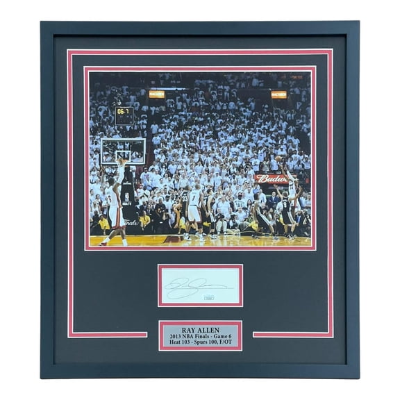 Ray Allen Autographed Miami Heat (Game-Tying Shot) Deluxe Framed 11x14 Piece - JSA