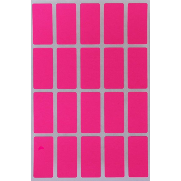 Royal Green Neon Pink Index tabs Color Labels 1.57 inch x 0.75 inch - Rectangular Colored File Stickers (40mm x 19mm) - 100 Pack