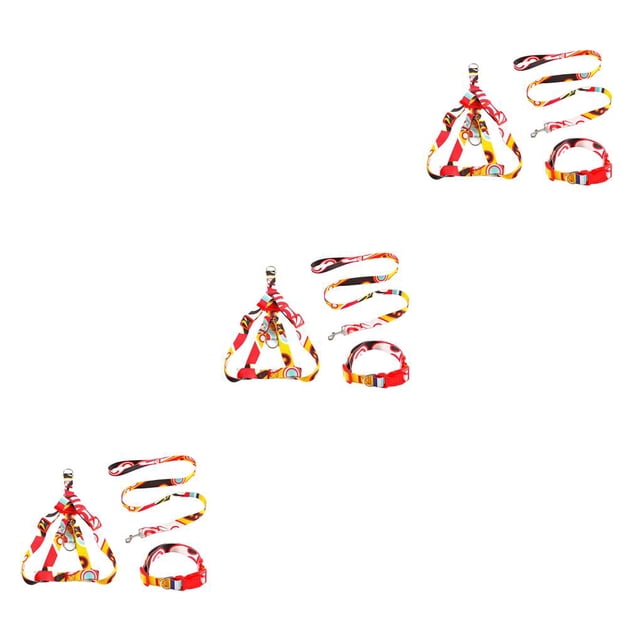 Collar para mascotas Greeniant 3 unids/set correa de aleación de Zinc ajustable Rojo M 1,5x120 cm