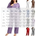 thumbnail image 3 of NominalSnug Plus Size Pajamas for Women Set Ribbed Knit Pjs Womens 2 Piece Long Sleeve Pajama Sets with Pockets Sleepwear, 3 of 8