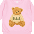 thumbnail image 3 of Inktastic Vintage Teddy Bear in Sweater with Christmas Trees Toddler Sweatshirt, 3 of 4
